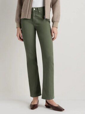 Quince Bella Stretch Straight Ankle Leg Loden Green Sz 24 (28" Inseam)